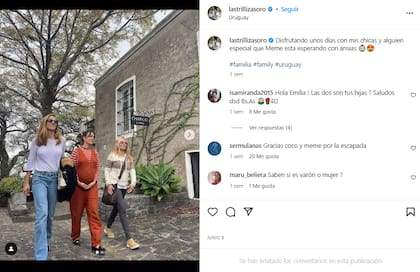 María Emilia, junto a sus hijas, Emilia y Sonia, quien está a punto de convertirse en mamá