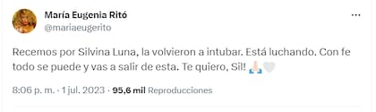 María Eugenia Ritó también le mandó buenos deseos a Luna