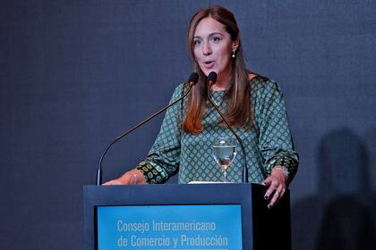 María Eugenia Vidal, ayer, durante su discurso en el hotel Alvaer