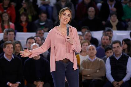 María Eugenia Vidal durante el acto en Vicente López