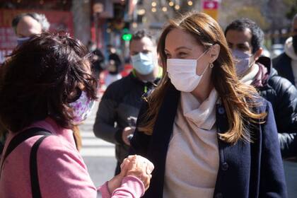 María Eugenia Vidal, durante una recorrida por Palermo