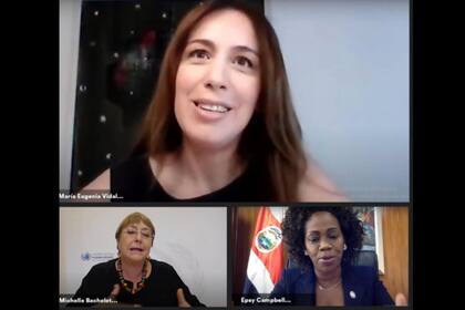 María Eugenia Vidal en la exposición ante el Consejo de las Américas