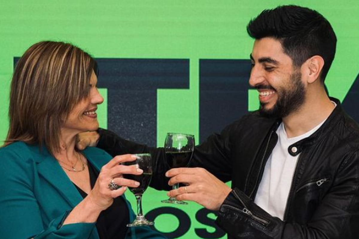 Maria Florencia Cañabate, junto a Facundo Moyano