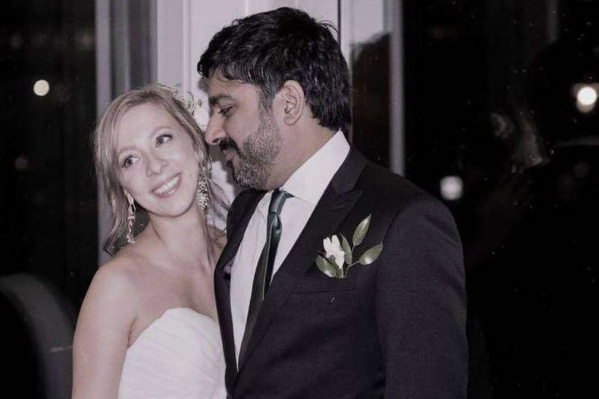Maria Galitzine y su marido en su boda en 2017