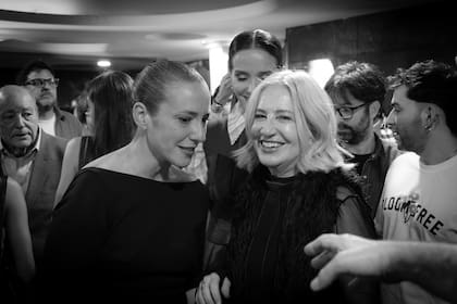 María Laura Berch y Mercedes Morán en el reciente estreno de La noche sin mí