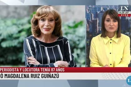 Maria Laura Santillán expresó su tristeza por el fallecimiento de Magdalena Ruiz Guiñazú, a quien calificó como "un faro para el periodismo argentino"