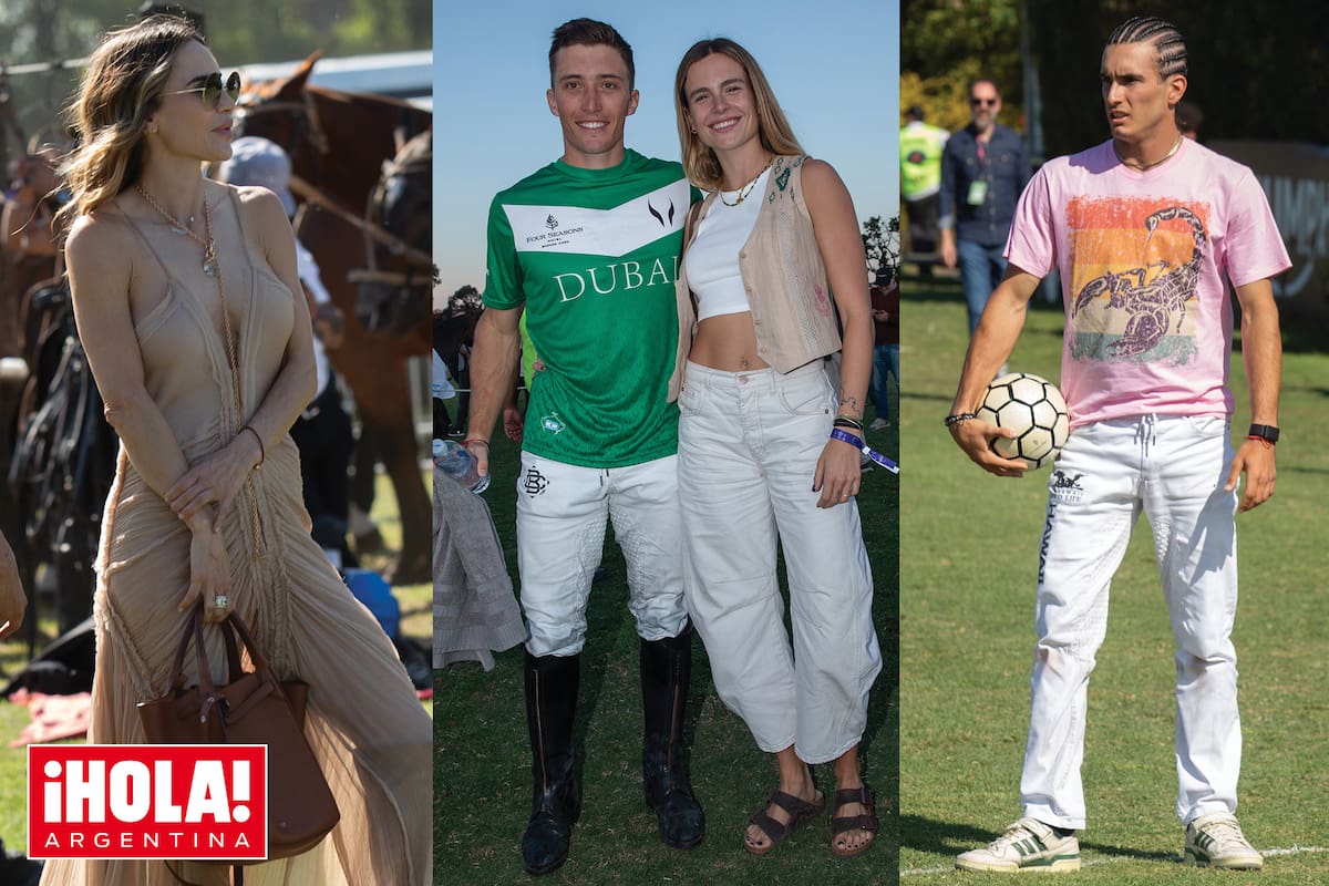 Maria Vázquez, Bartolomé Castagnola y su novia Chule Von Wernich, en una tarde de polo del más alto handicap.