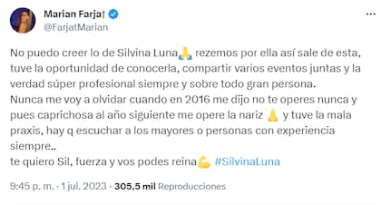 Marian Farjat la recordó con amor