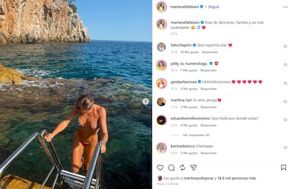 Mariana Fabbiani escogió el Mar Mediterráneo para sus vacaciones
