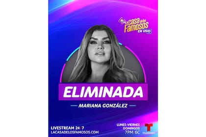 Mariana González, es la cuarta eliminada de La casa de los famosos