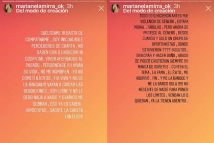 Marianela Mirra publicó una serie de historias donde se mostró furiosa por las comparaciones con Samantha, de Bake Off