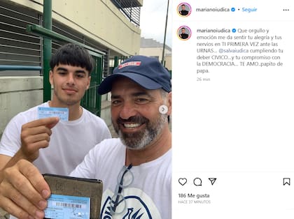 Mariano Iúdica compartió el primer voto de su hijo Salvador
