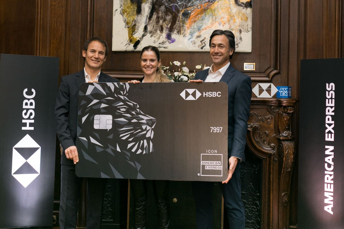 Mariano Mancurti, gerente de Tarjetas de Créditos, Productos Transaccionales y Loyalty de HSBC Argentina, Manuela Boyajian, Directora Comercial de Alianzas con bancos emisores de American Express Argentina y Juan Parma, CEO de HSBC.