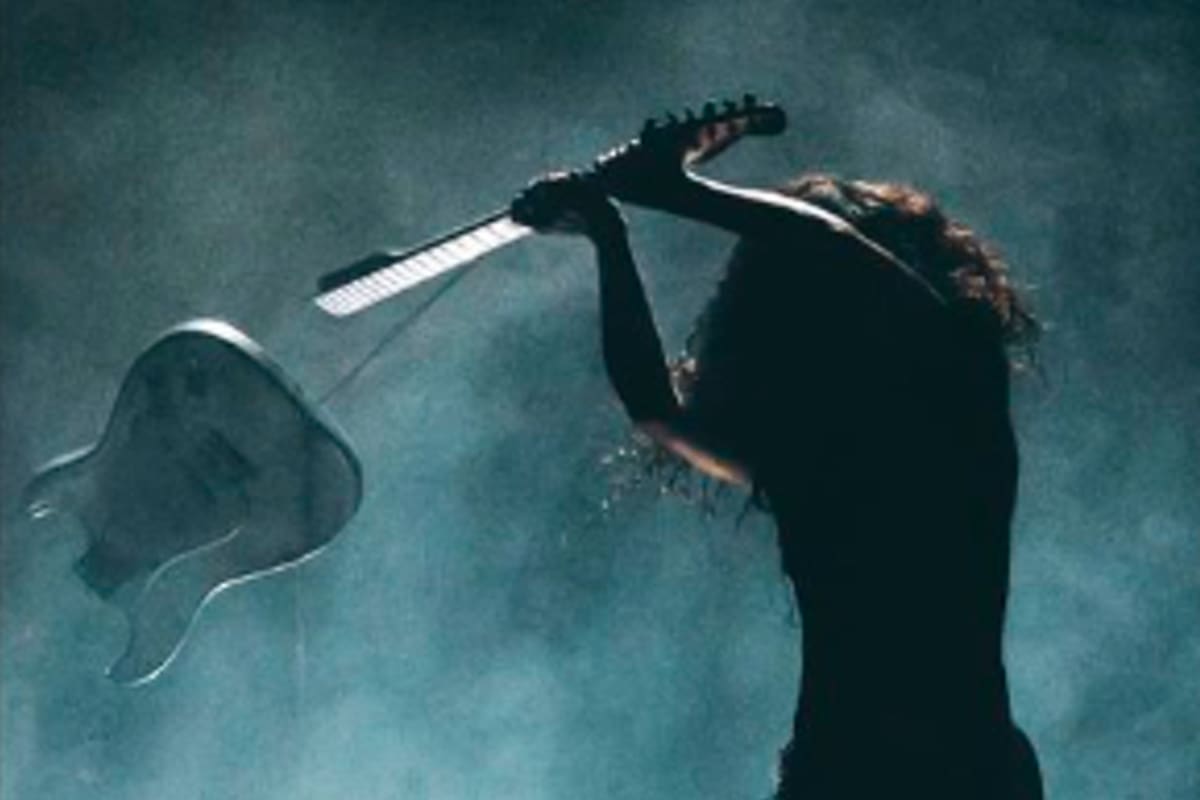 Marilina Bertoldi durante su recital en el Luna Park, en una imagen que compartió en sus historias de Instagram