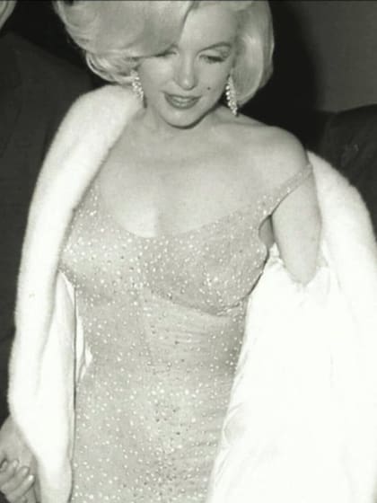 Marilyn Monroe con el icónico diseño en el cumpleaños de John F. Kennedy, en 1962