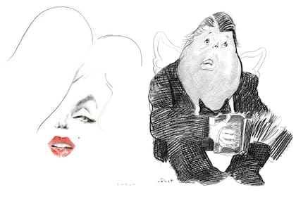 Marilyn Monroe y Aníbal Troilo, dos retratos pertenecientes a la exposición en homenaje a Hermenegildo "Menchi" Sábat en el Museo Nacional de Arte Decorativo