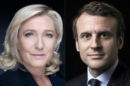 Marine Le Pen y Enmanuel Macron