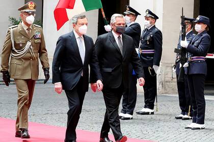 Mario Draghi y Alberto Fernández