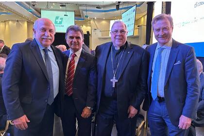 Mario Fiad, Cristian Mazza, Monseñor Alberto Bochatey y Máximo Fonrouge