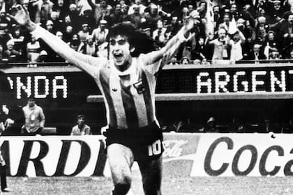 Mario Kempes en la final contra Holanda, el 25 de junio de 1978.