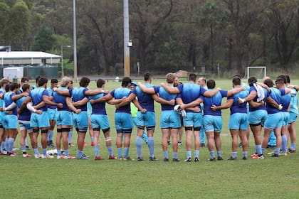 Clásica ronda en un entrenamiento de Los Pumas, en este caso en Australia, donde el seleccionado se prepara desde principios de octubre para un certamen en el que debutará el 14 de noviembre.