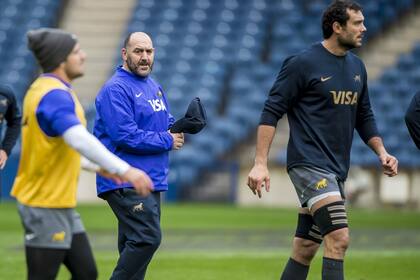 Mario Ledesma durante el Captains Run en el estadio de Murrayfield