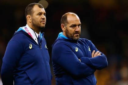 Mario Ledesma, durante su etapa de trabajo con Michael Cheika en el seleccionado australiano