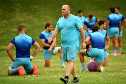 Mario Ledesma durante un entrenamiento de los Pumas.