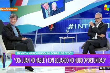 Mario Pergolini con Jorge Rial en el especial de Instrusos