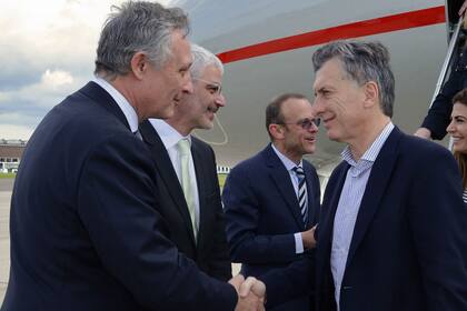 Maripo Verón Guerra con Macri en Bruselas en julio de 2016