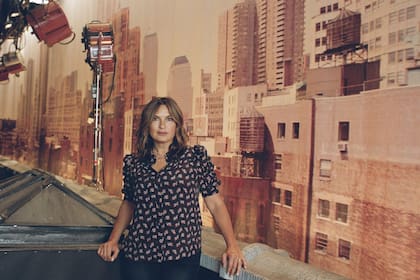 Mariska Hargitay en el set de La Ley y el Orden. SVU