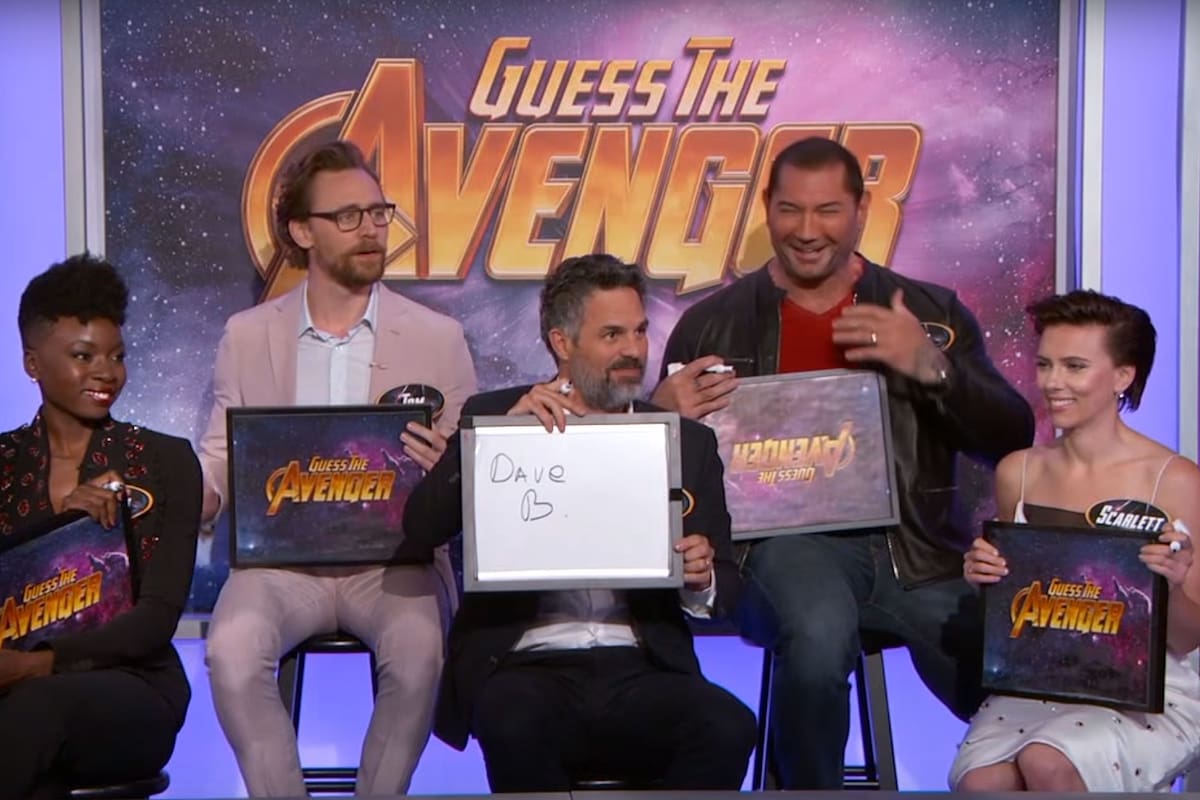 Mark Ruffalo, Scarlett Johansson, Tom Hiddleston, Danai Gurira y Dave Bautista se prestaron a jugar con el conductor para comprobar cuánto sabían de sus compañeros