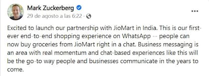 Mark Zuckerberg anunció que se sentía emocionado por el lanzamiento.