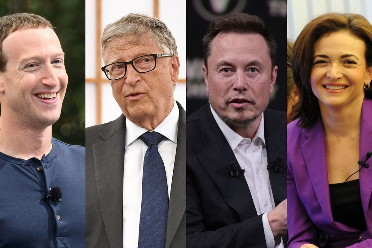 Mark Zuckerberg, Bill Gates, Elon Musk y Sheryl Sandberg están entre los multimillonarios del mundo de la tecnología