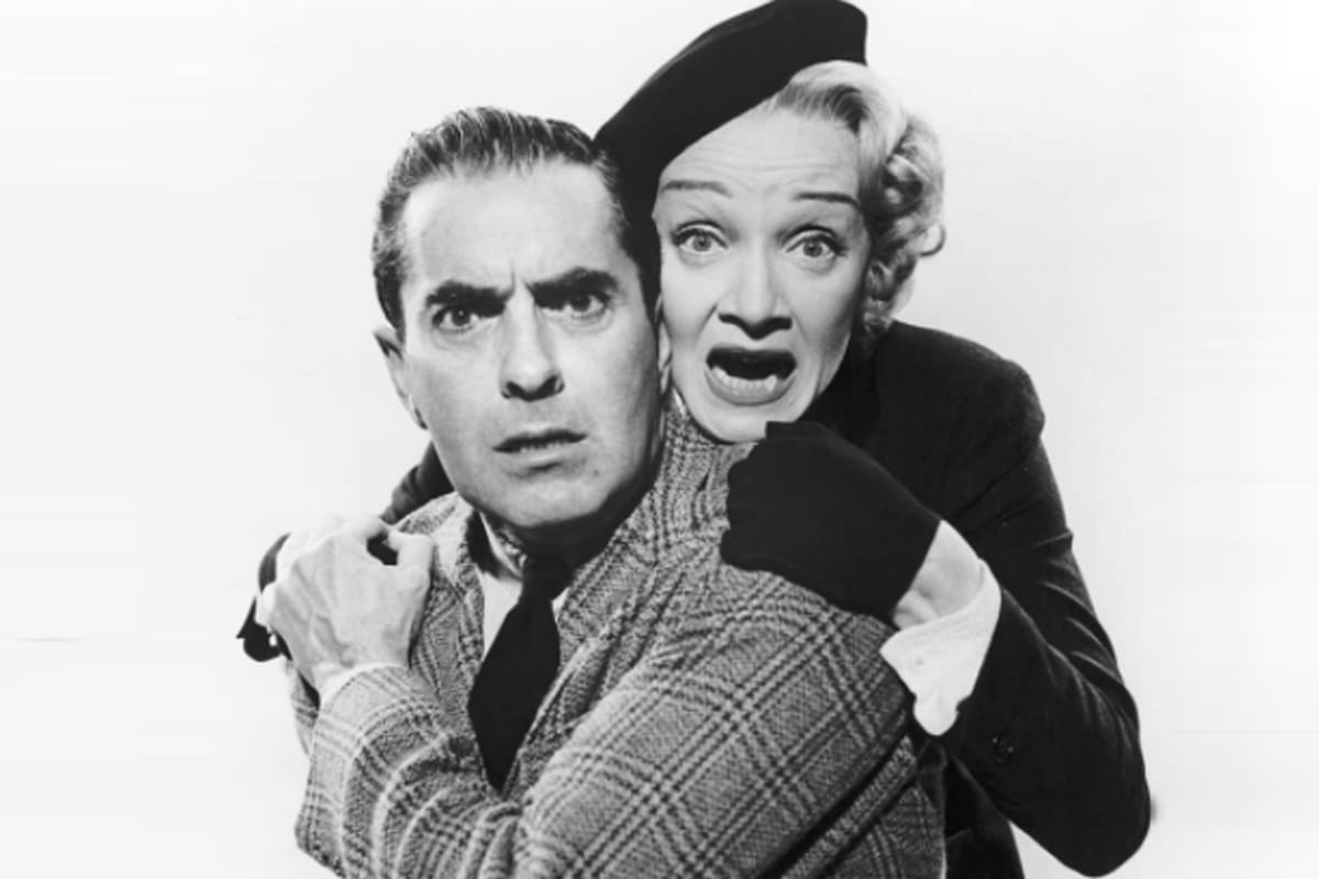 Marlene Dietrich y Tyrone Power, en Testigo de cargo