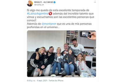 Marley fue otro de los que se conmovió a horas de conducir el último programa de La Voz Argentina