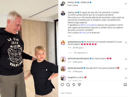 Marley mostró en sus redes sociales el regalo de cumpleaños que le hizo a Mirko por sus nueve años (Foto: Captura de video)