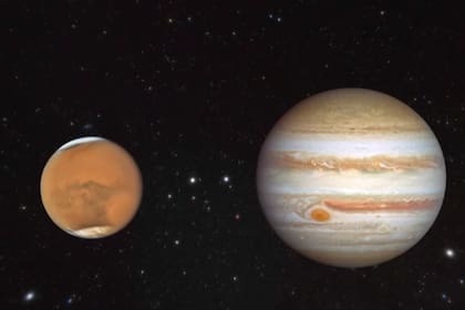 Marte y Júpiter llegarán a verse muy cerca, aunque estén a más de 500 millones de distancia entre sí