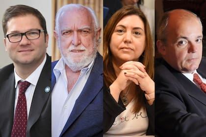 Martín Casares, Ricardo Gil Lavedra,  Mariana Stilman; y  Alejandro Fargosi, miembros del grupo que trabaja en el nuevo diseño judicial