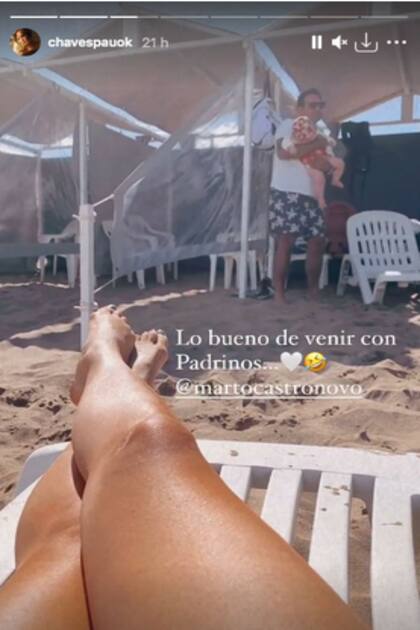 Martín Castronuovo, padrino de Filipa, compartió algunos días de playa con Alfonso y Chaves