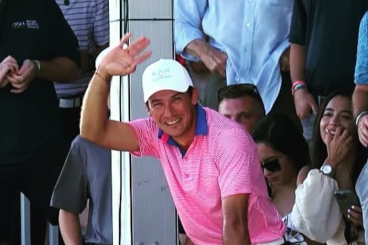 Martín Contini se tomó con humor el tiro en el hoyo 18, durante la tercera vuelta; ahora, el tucumano quiere seguir creciendo en el Korn Ferry