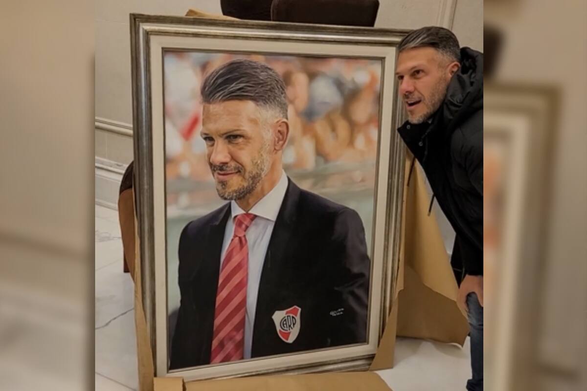 Martín Demichelis fue retratado por Claudia Pérez (Captura video)