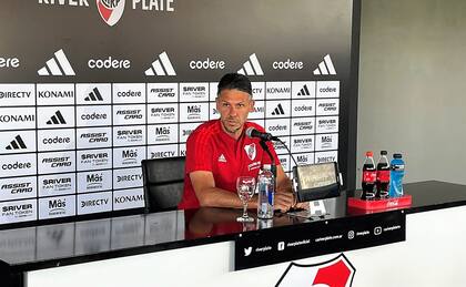 Martín Demichelis habló sobre el Diablito Echeverri en la última conferencia de prensa en River, tras ganarle a Gimnasia de La Plata.
