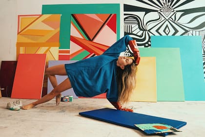 Martin Elisa en su taller. Fotografía tomada por Loli Laboureau. Gentileza de Martina Elisa.