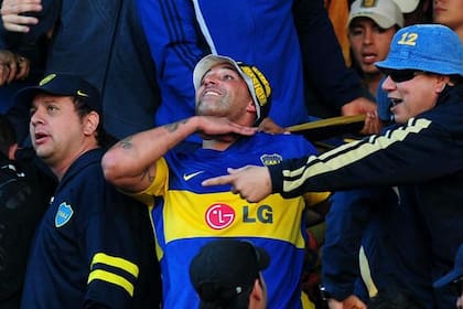 Martin, en la tribuna de Boca