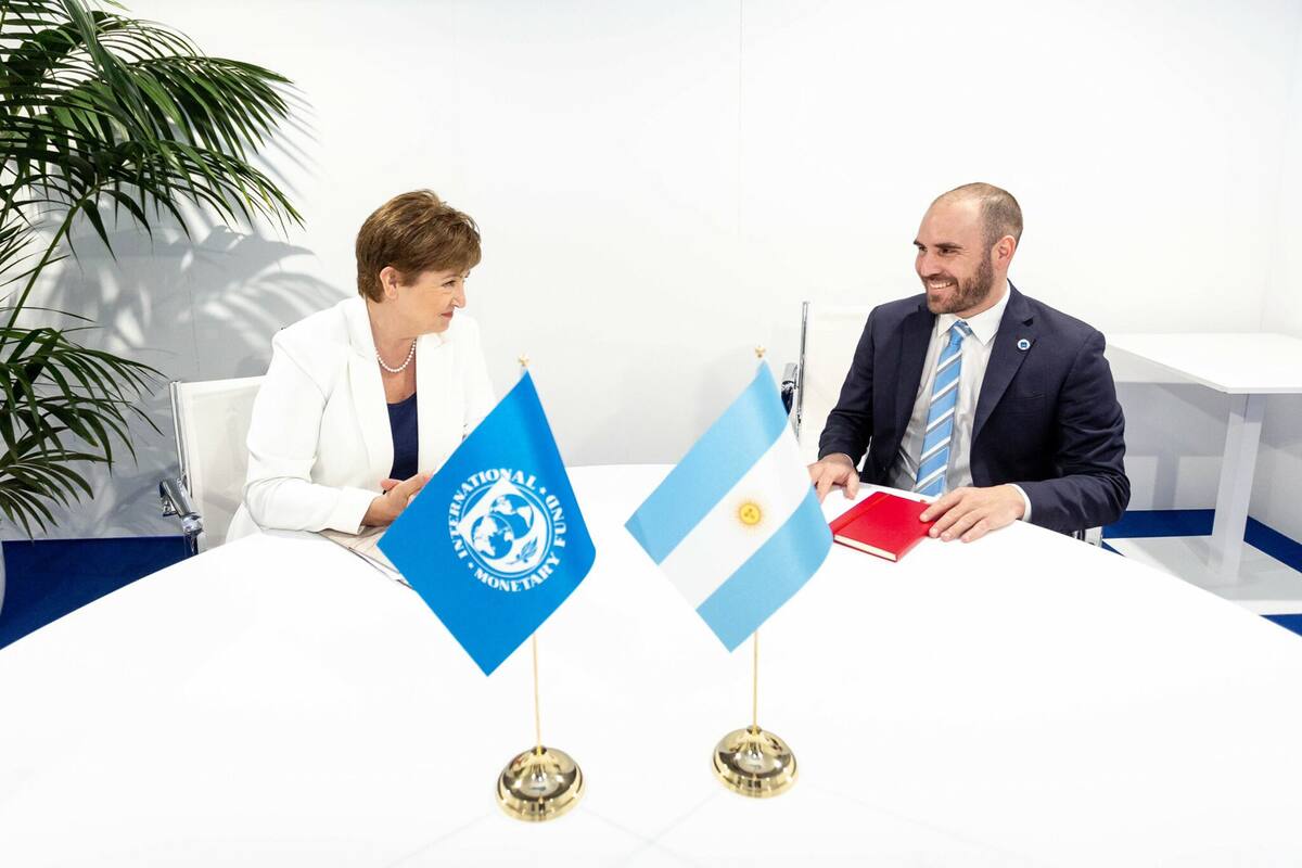 Martín Guzmán con Kristalina Georgieva, titular del FMI