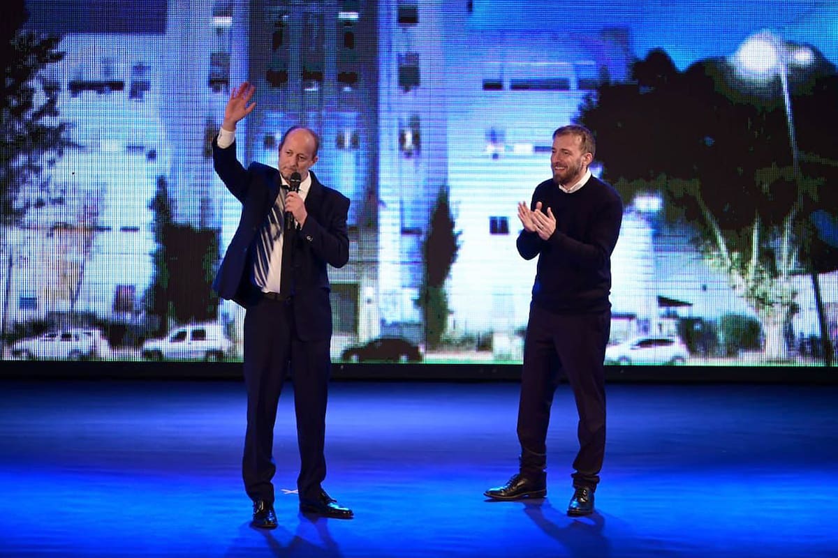 Martín Insaurralde y Federico Otermín, este viernes al anunciar sus candidaturas en Lomas de Zamora