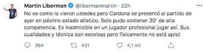 Martín Liberman, muy duro con Edwin Cardona