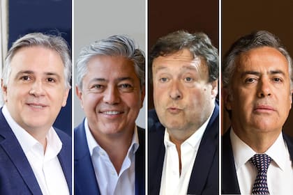 Martín Llaryora (Córdoba), Rolando Figueroa (Neuquén), Alberto Weretilneck (Río Negro) y Alfredo Cornejo (Mendoza).