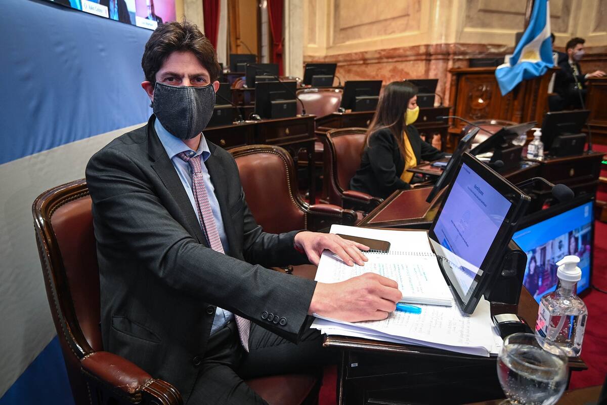 Martín Lousteau es uno de los senadores que participa en forma presencial de la sesión de hoy